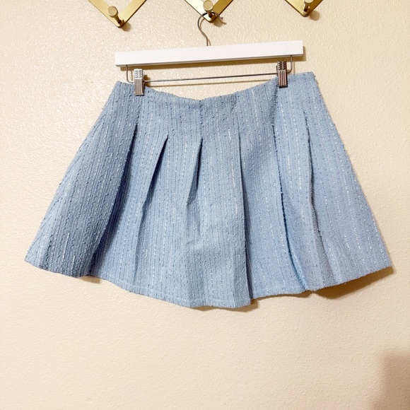 NWT Line & Dot Emmeline Tweed Boucle Revolve Mini Skirt in Sky Blue size large - Picture 10 of 10